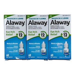 Bausch Lomb Alaway Eye Itch Relief Drops 60 Day Supply 10ml Exp 6/24 Lot Of 3